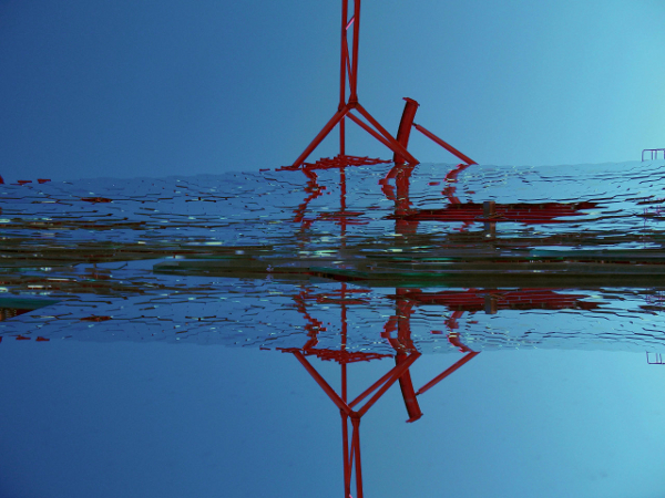 View of the mirrors of CT5 from one of the towers.